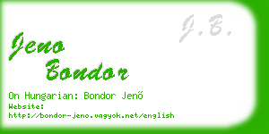 jeno bondor business card